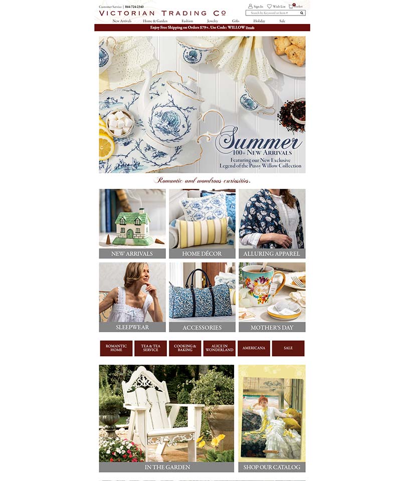 Victorian Trading Co 美国复古家居饰品购物网站