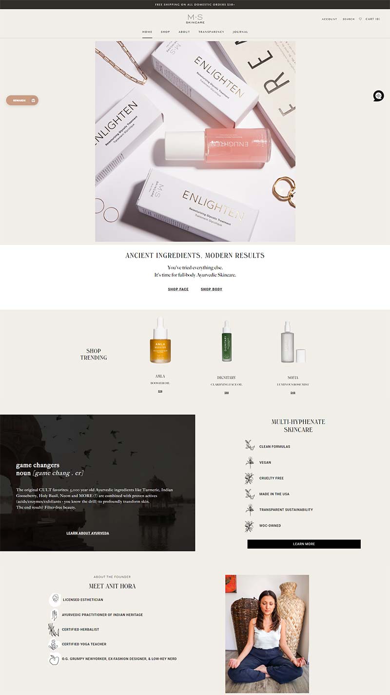 M.S Skincare 美国天然活性护肤品牌购物网站