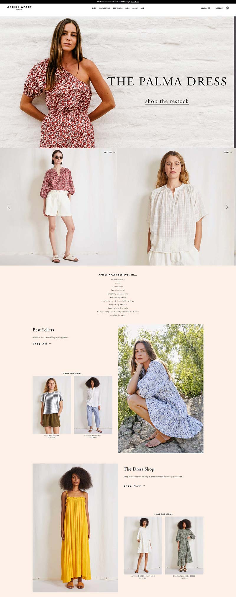 Apiece Apart 美国设计师休闲女装品牌购物网站
