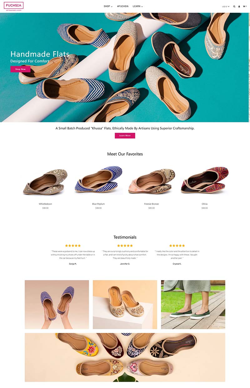 Fuchsia Shoes 美国手工艺鞋履品牌购物网站