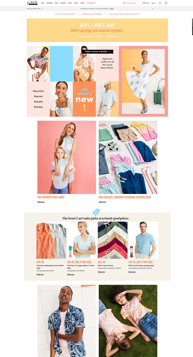 J.Crew Factory 美国休闲服饰品牌购物网站