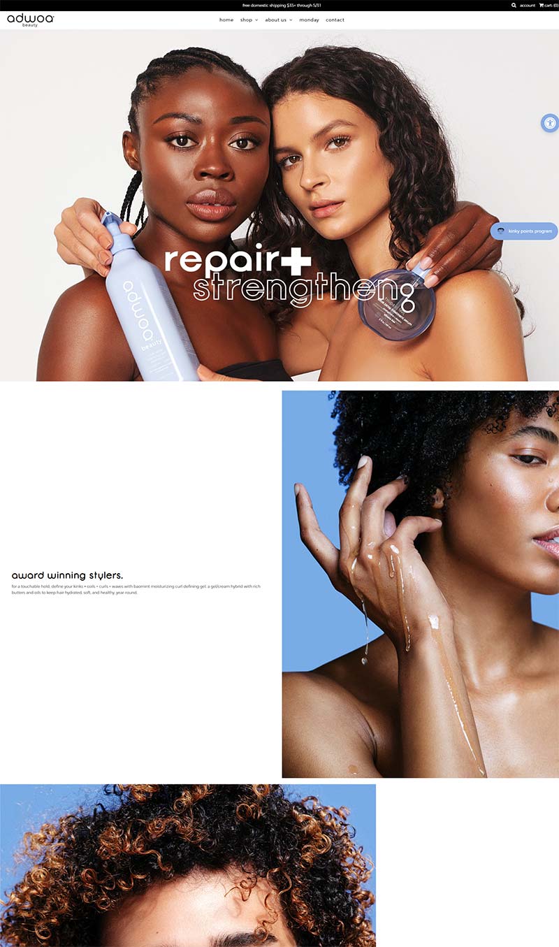 Adwoa beauty 美国专业护发产品购物网站