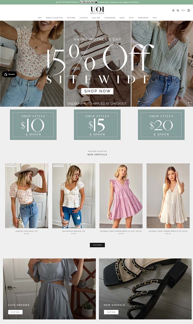 UOI Boutique 美国时尚精品女装购物网站