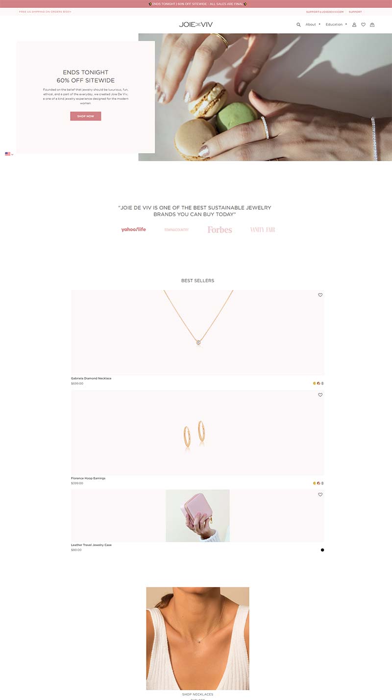 Joie De Viv 美国现代女性珠宝品牌购物网站