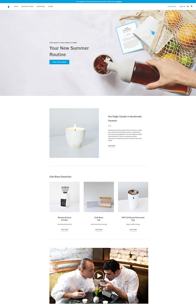 Blue Bottle Coffee 美国特色烘焙咖啡购物网站