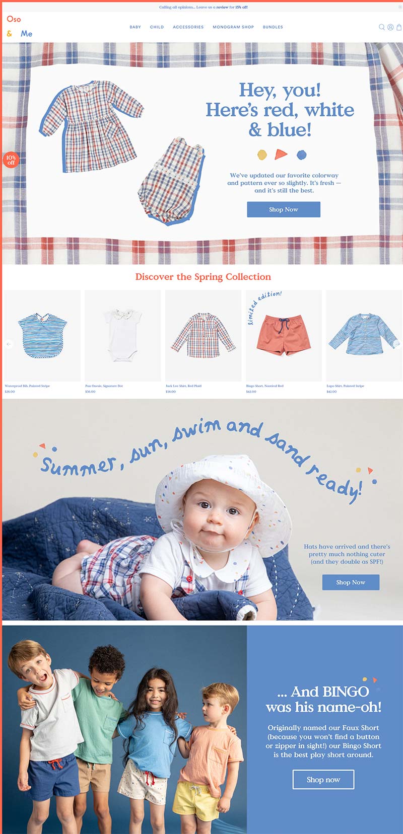Oso & Me 美国时尚儿童服饰品牌购物网站