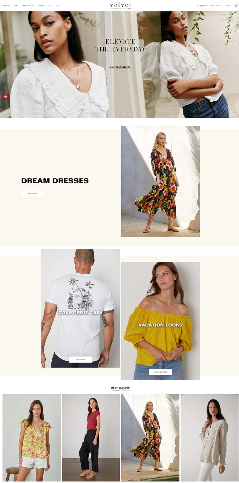 Velvet Tee 美国休闲时装品牌购物网站