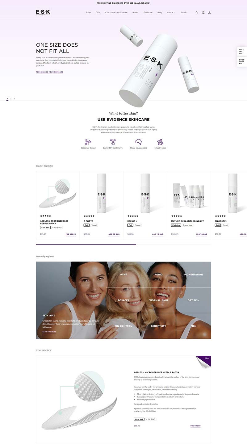 ESK Skincare 澳大利亚抗衰老护肤品牌购物网站