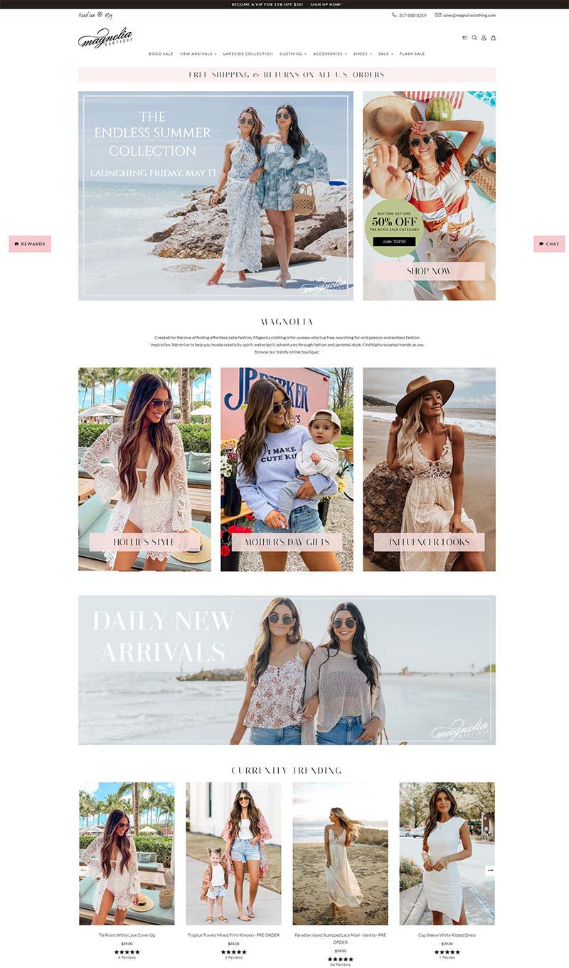 Magnolia Boutique 美国波西米亚风格女装购物网站