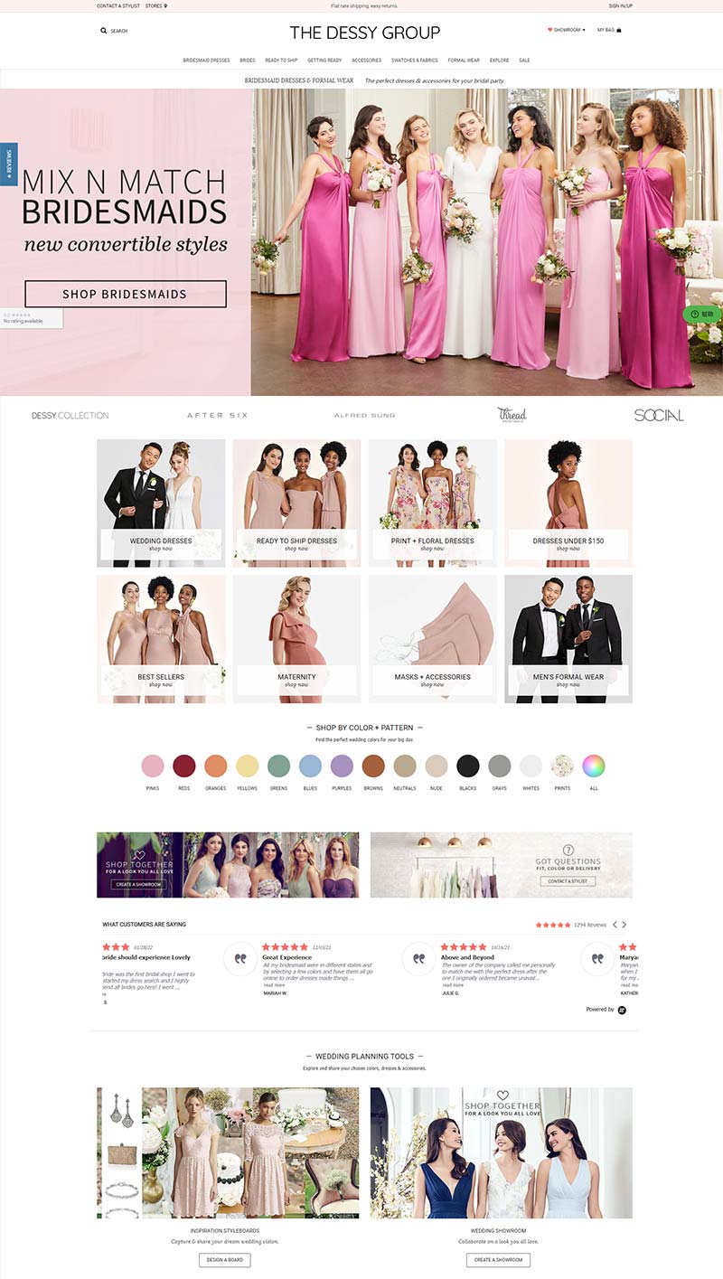 The Dessy Group 美国婚纱礼服品牌购物网站