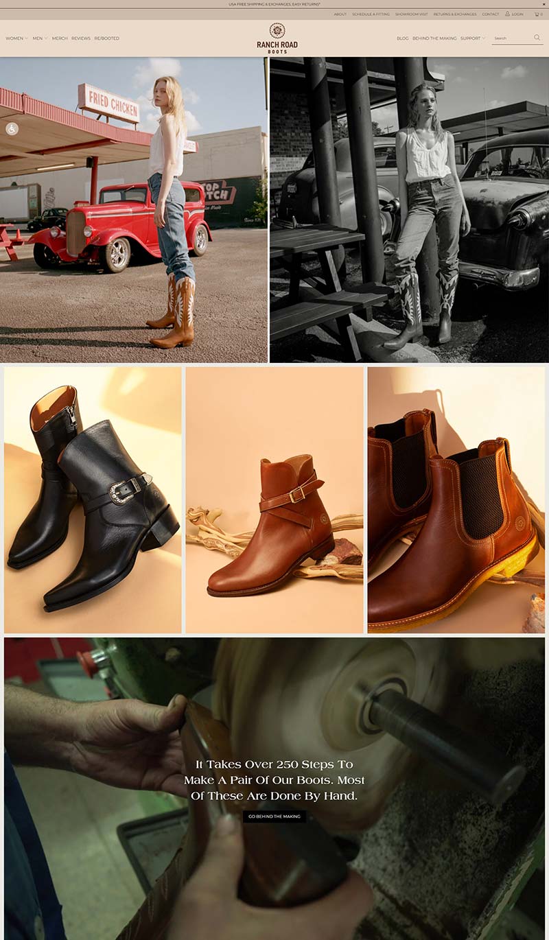 Ranch Road Boots 美国手工女靴品牌购物网站
