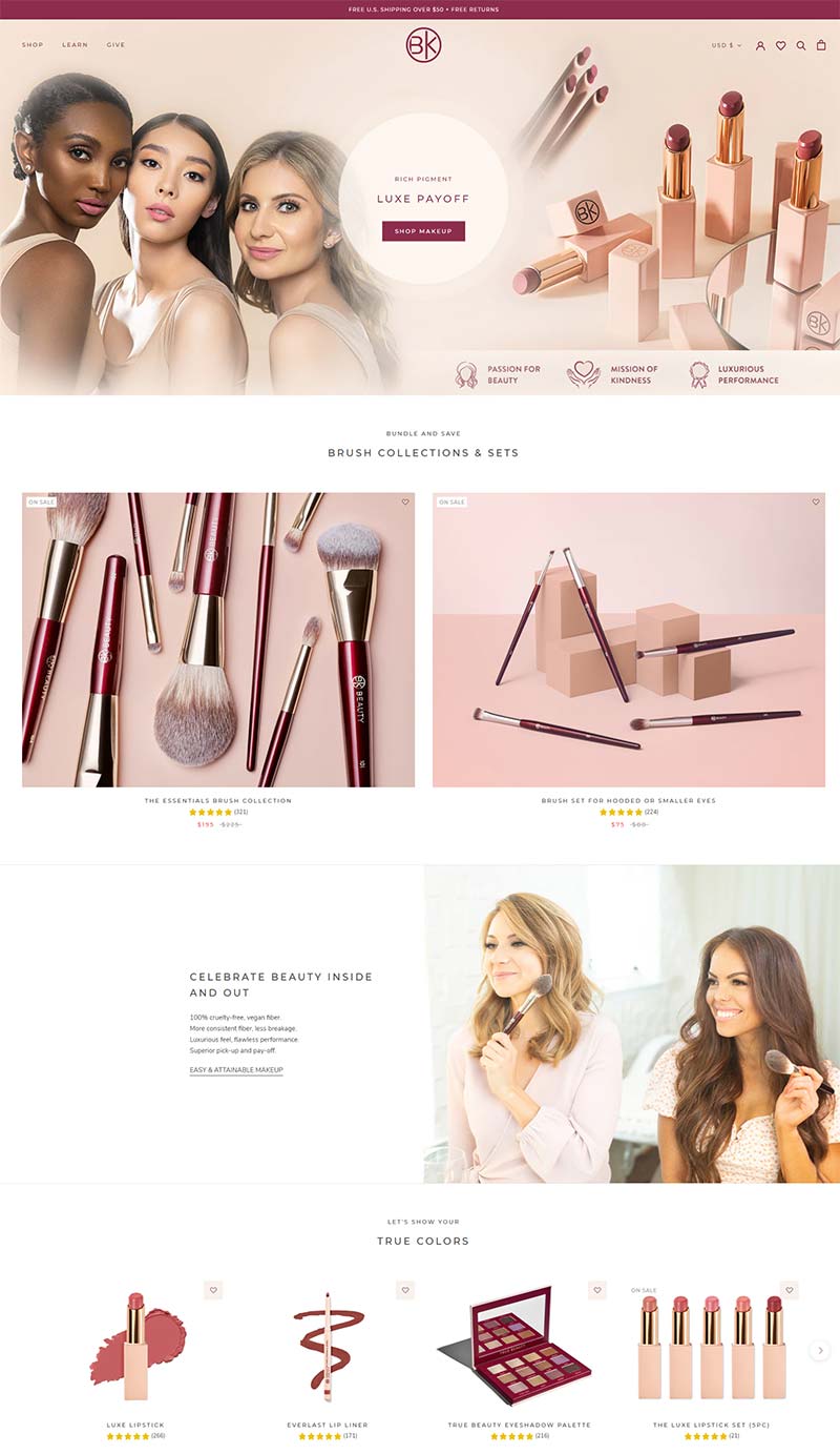 BK Beauty 美国奢华彩妆工具品牌购物网站