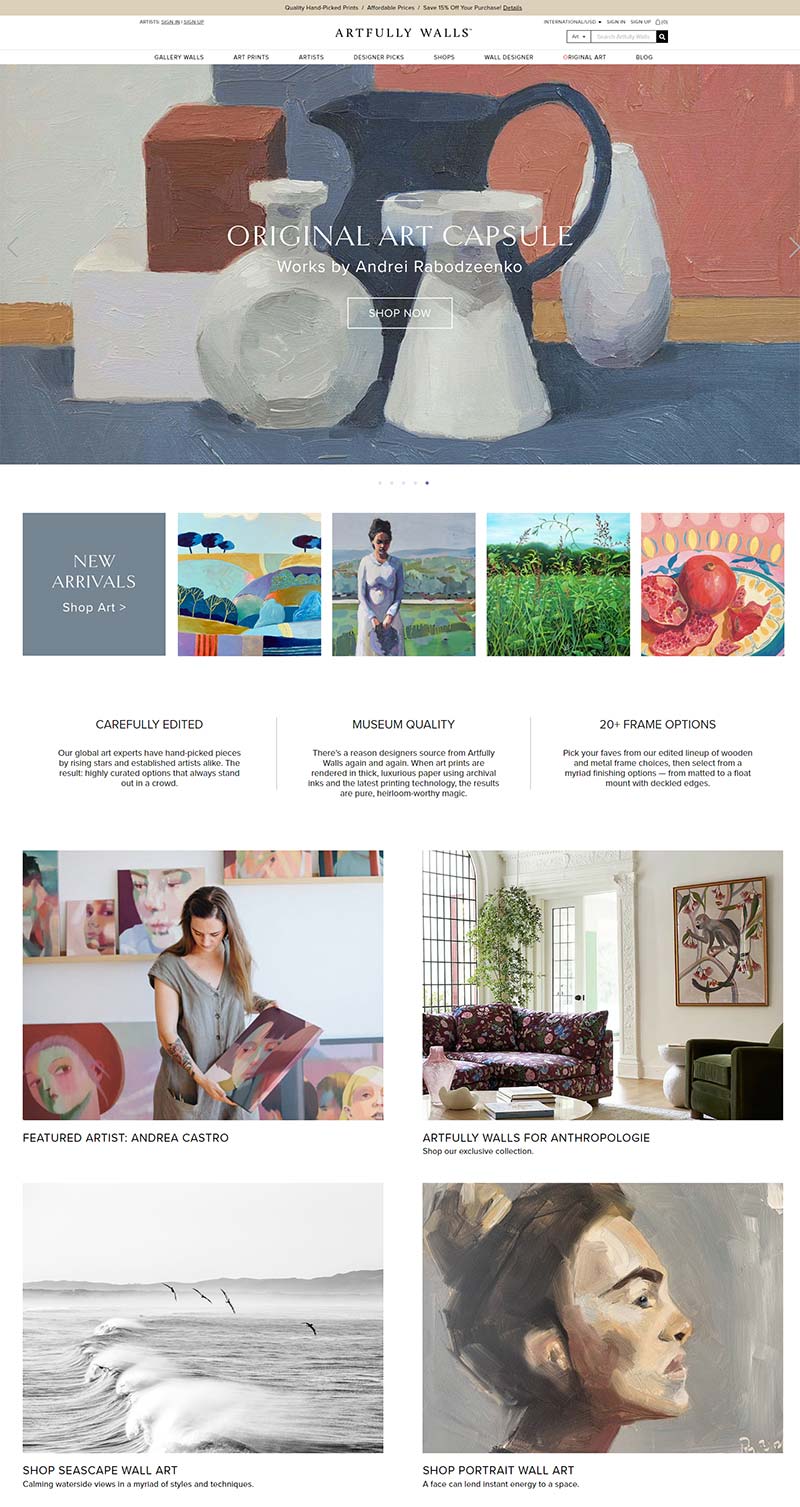 Artfully Walls 美国家居艺术装饰品购物网站
