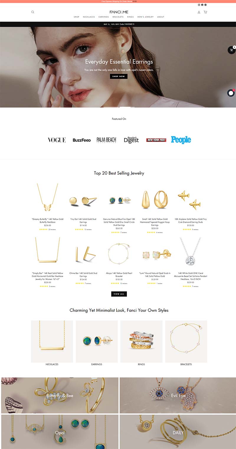 FANCI.ME 美国奢华女性珠宝品牌购物网站