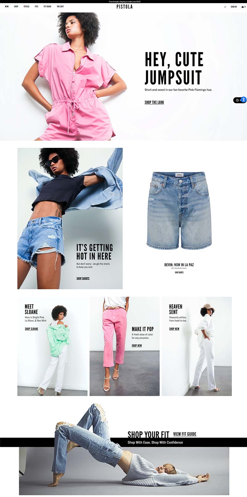 Pistola Denim 美国高级牛仔女性成衣购物网站