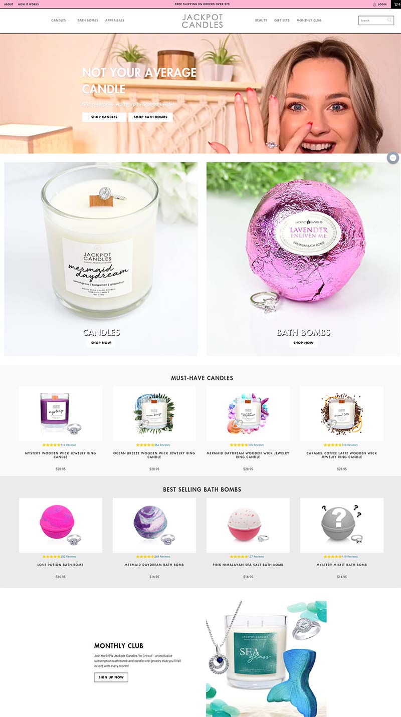 Jackpot Candles 美国手工蜡烛装饰购物网站