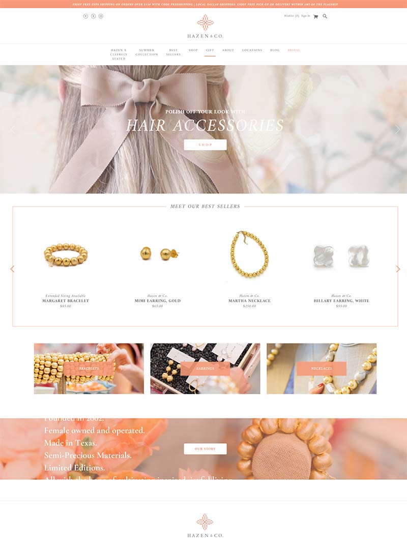 Hazen & Co 美国设计师手工珠宝购物网站