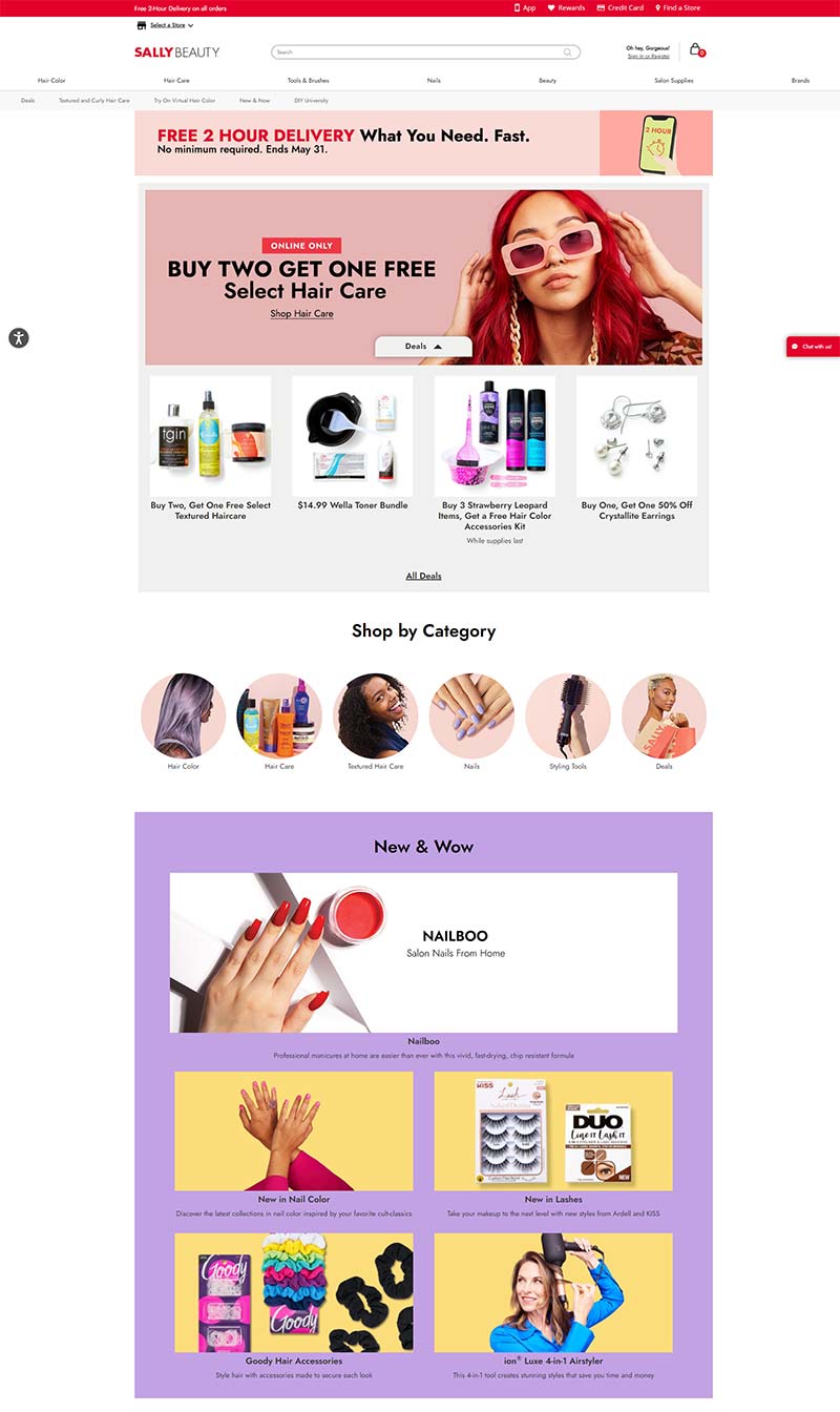 Sally Beauty 美国知名美容美妆产品购物网站