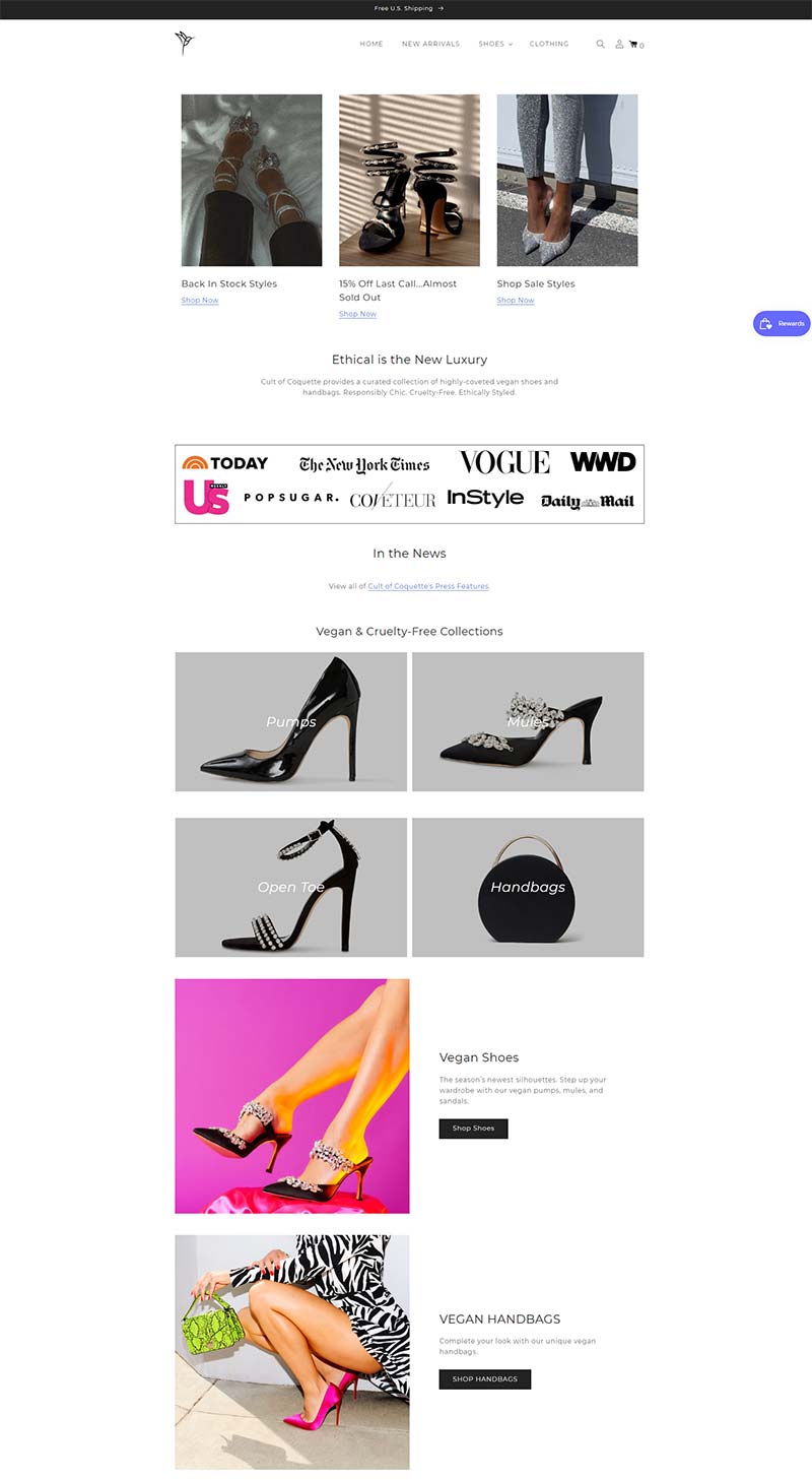 Cult of Coquette 美国纯素高跟鞋品牌购物网站