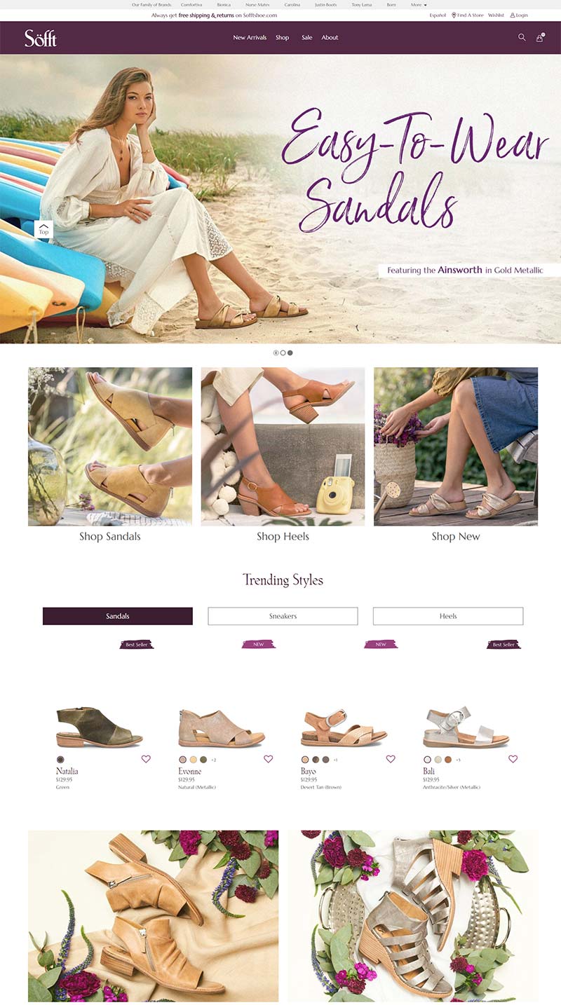 Sofft Shoe 美国手工女鞋品牌购物网站