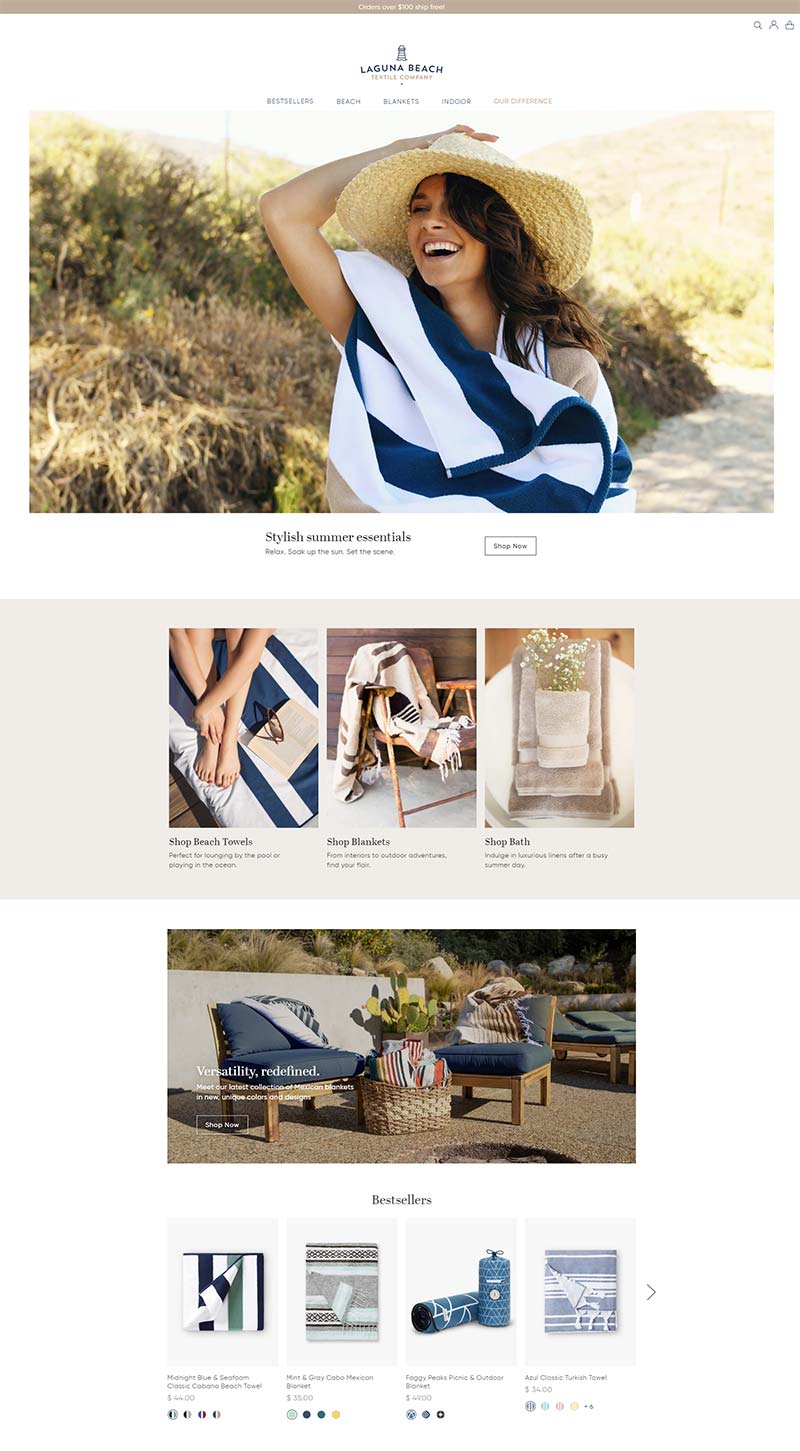 Laguna Beach Textile Co 美国海滩生活产品购物网站