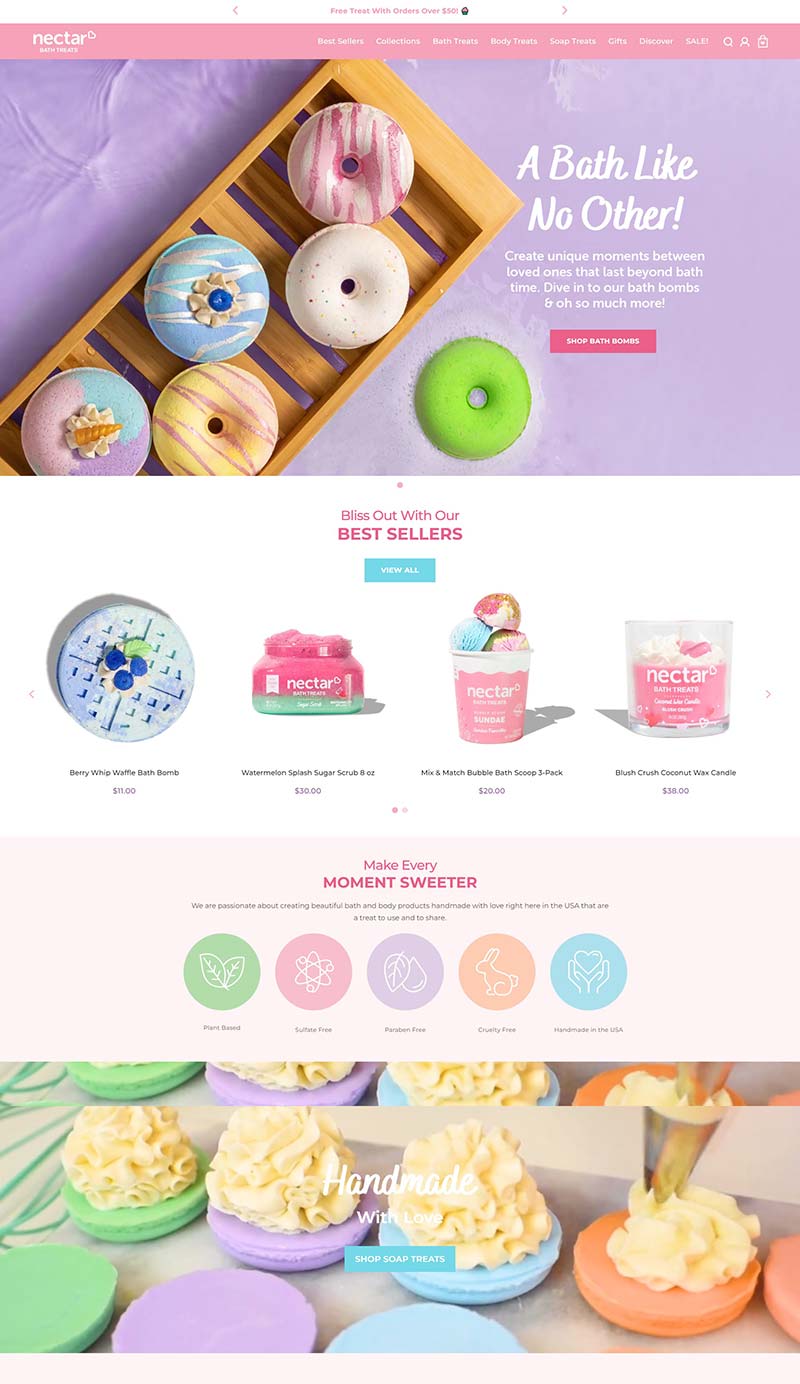 Nectar Bath Treats 美国花蜜甜点食品订购网站