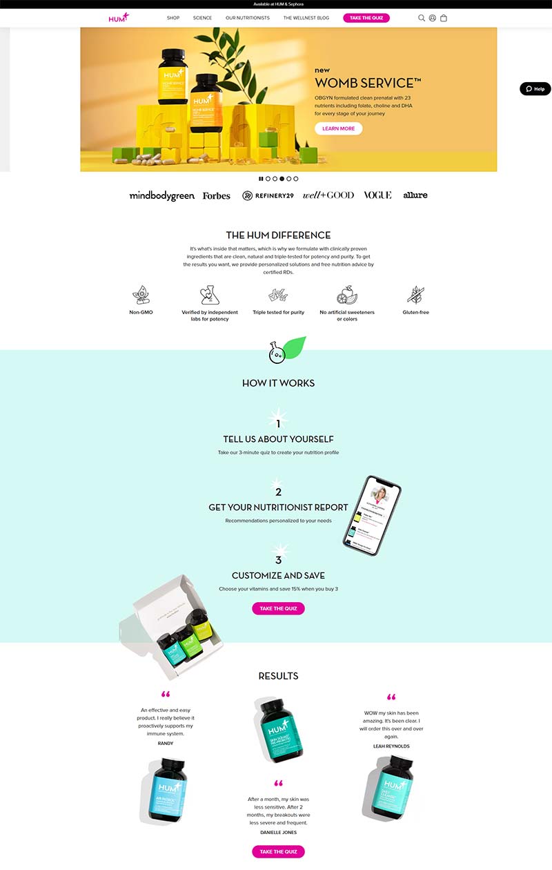 HUM Nutrition 美国专业营养补充剂购物网站