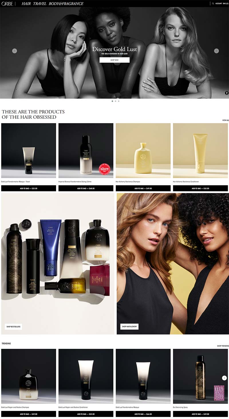 Oribe 美国奢华护发产品购物网站