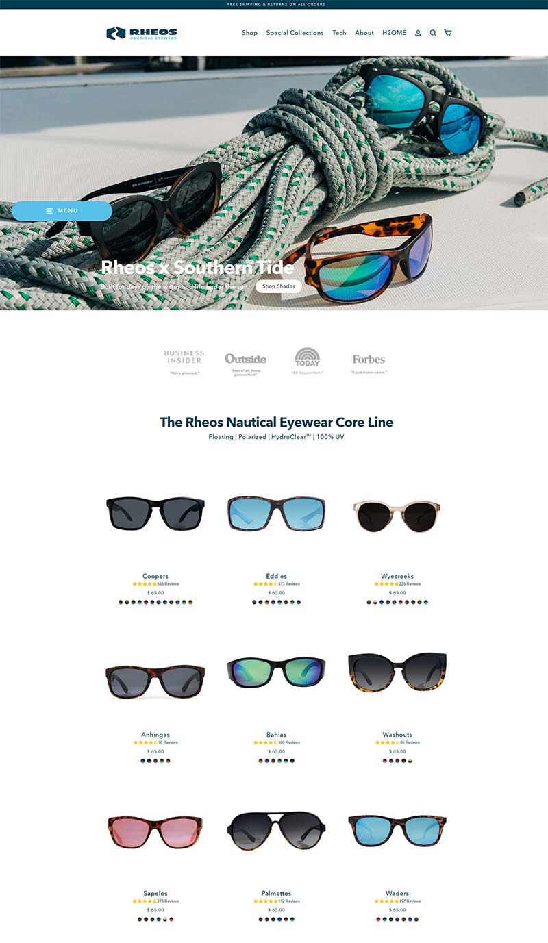 Rheos Nautical Eyewear 美国高性能水上眼镜购物网站