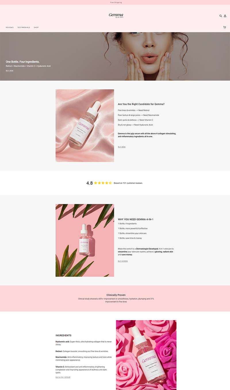 Gemma  Skincare 美国胶原蛋白护肤品购物网站