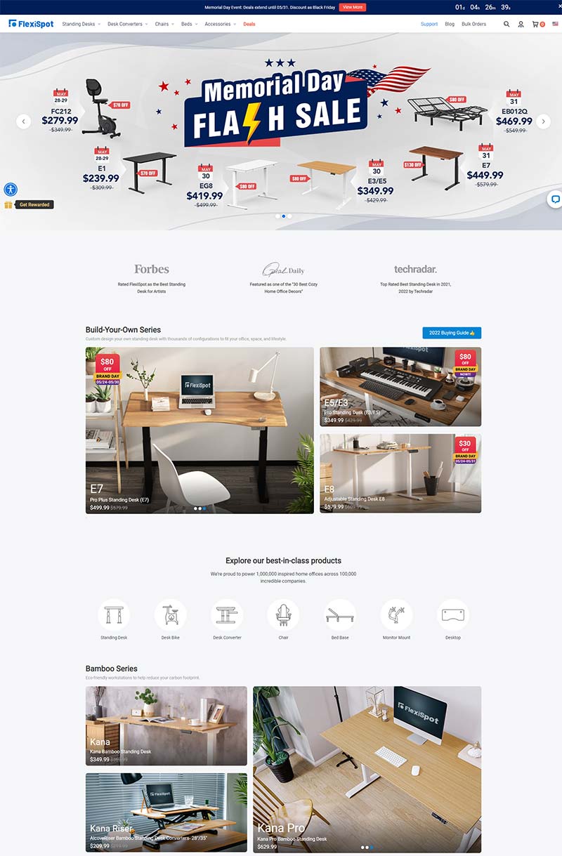 FlexiSpot 美国人体工程学办公家具海淘网站