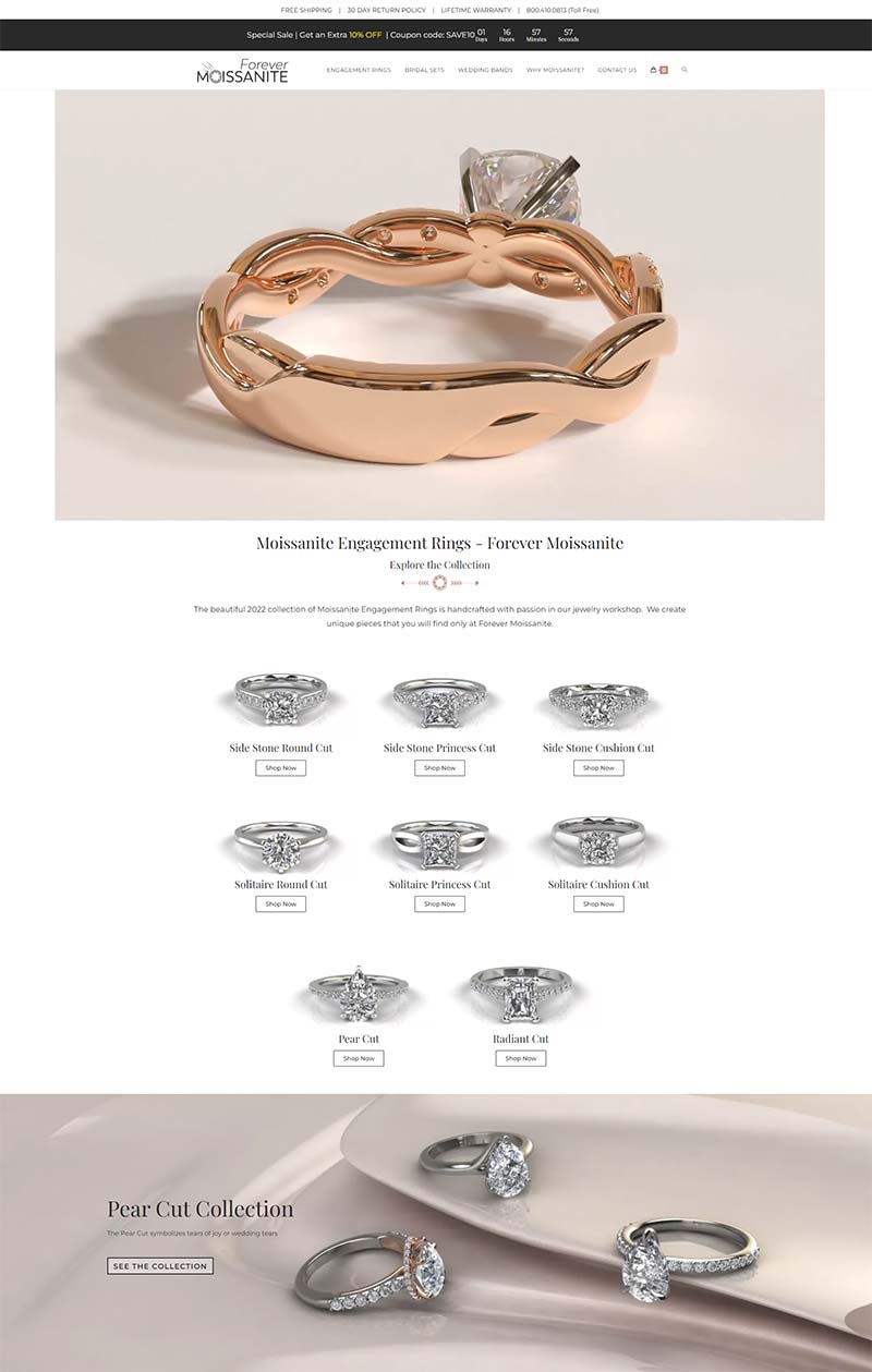 Forever Moissanite 美国天然婚戒品牌购物网站