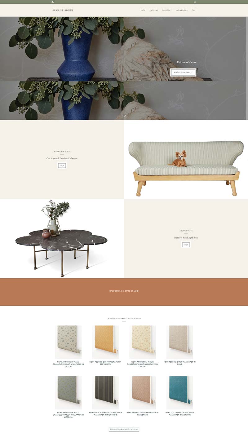 August Abode 美国工匠家居饰品购物网站