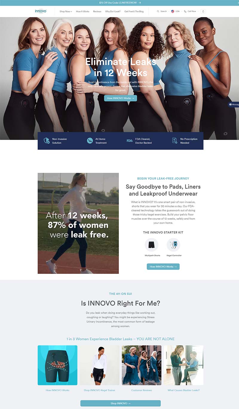 INNOVO 美国女性保健短裤购物网站