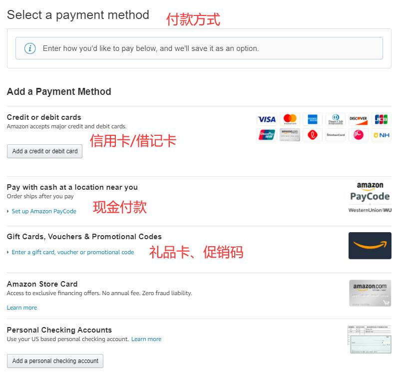 Amazon payment method