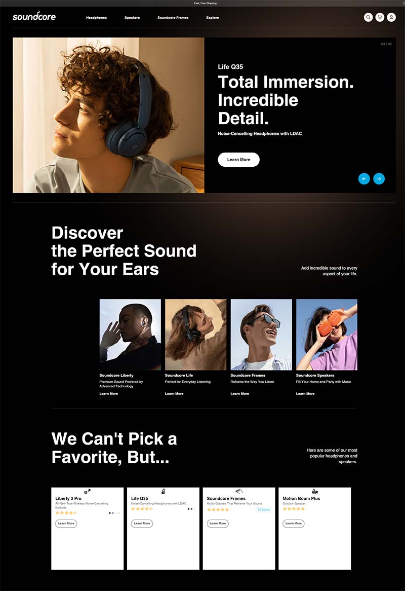 Soundcore 美国数码音频品牌购物网站