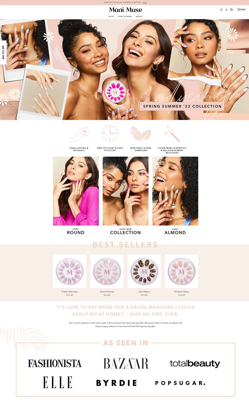 Mani Muse 美国沙龙式美甲产品购物网站