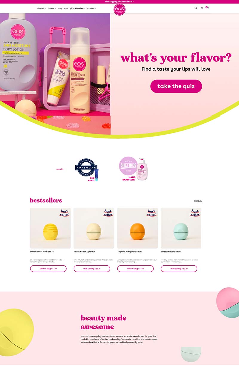 eos 美国天然保湿护理品牌网站