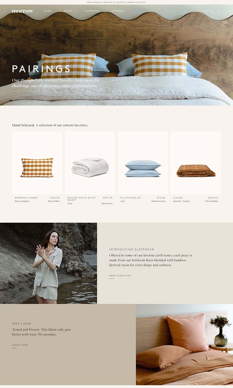 Morrow Soft Goods 美国天然家居产品购物网站