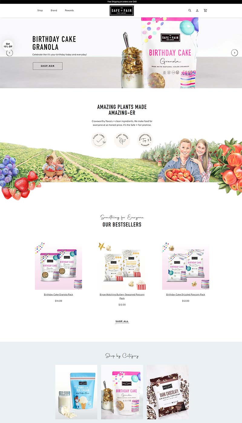 Safe + Fair 美国健康零食品牌购物网站