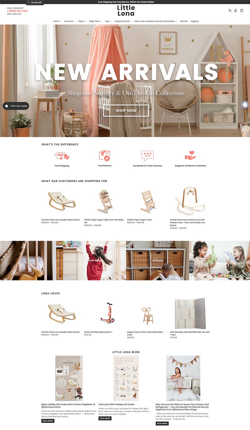 Little Lona 美国婴童玩具装饰品牌网站