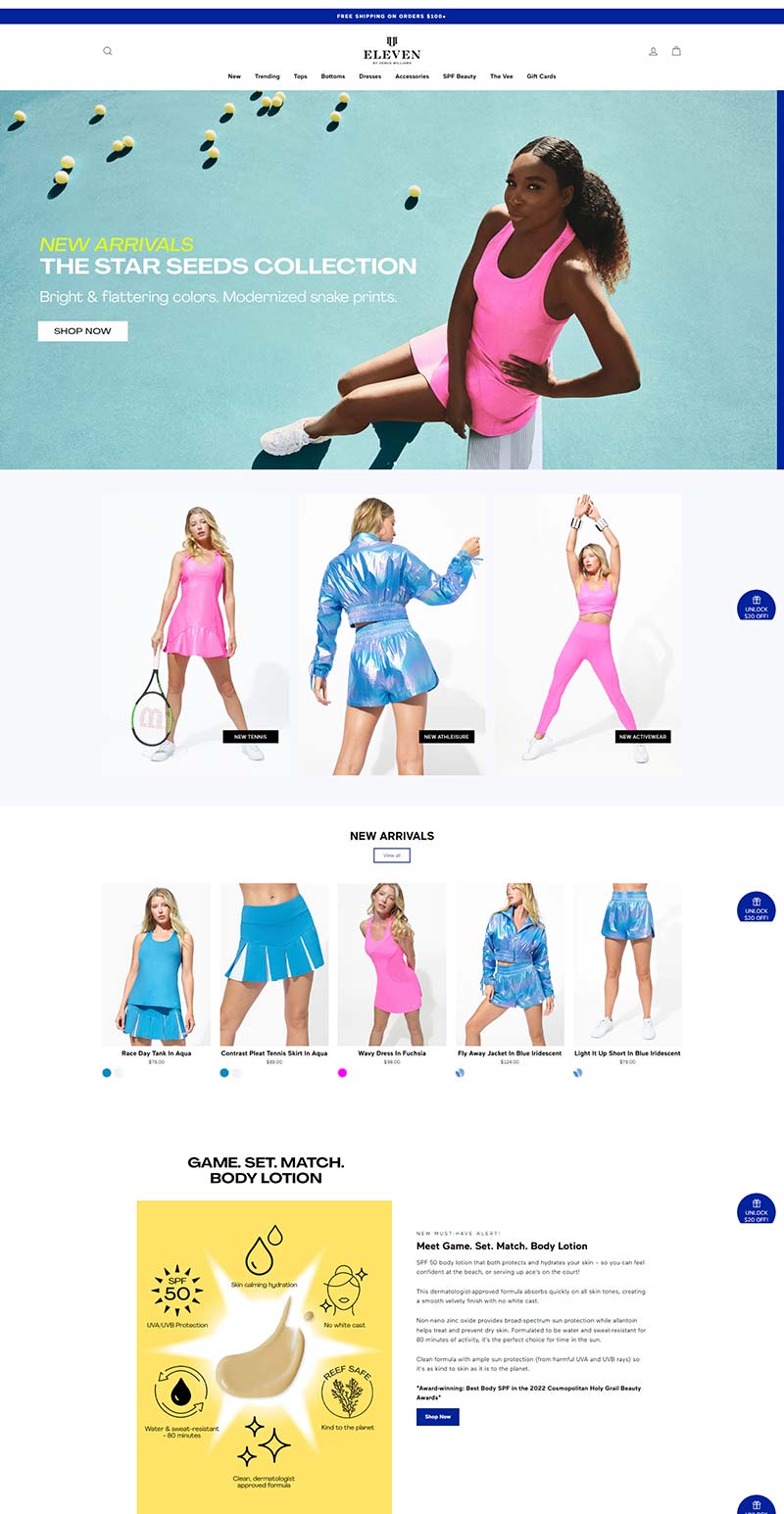 EleVen by Venus Williams 美国女性运动服品牌网站