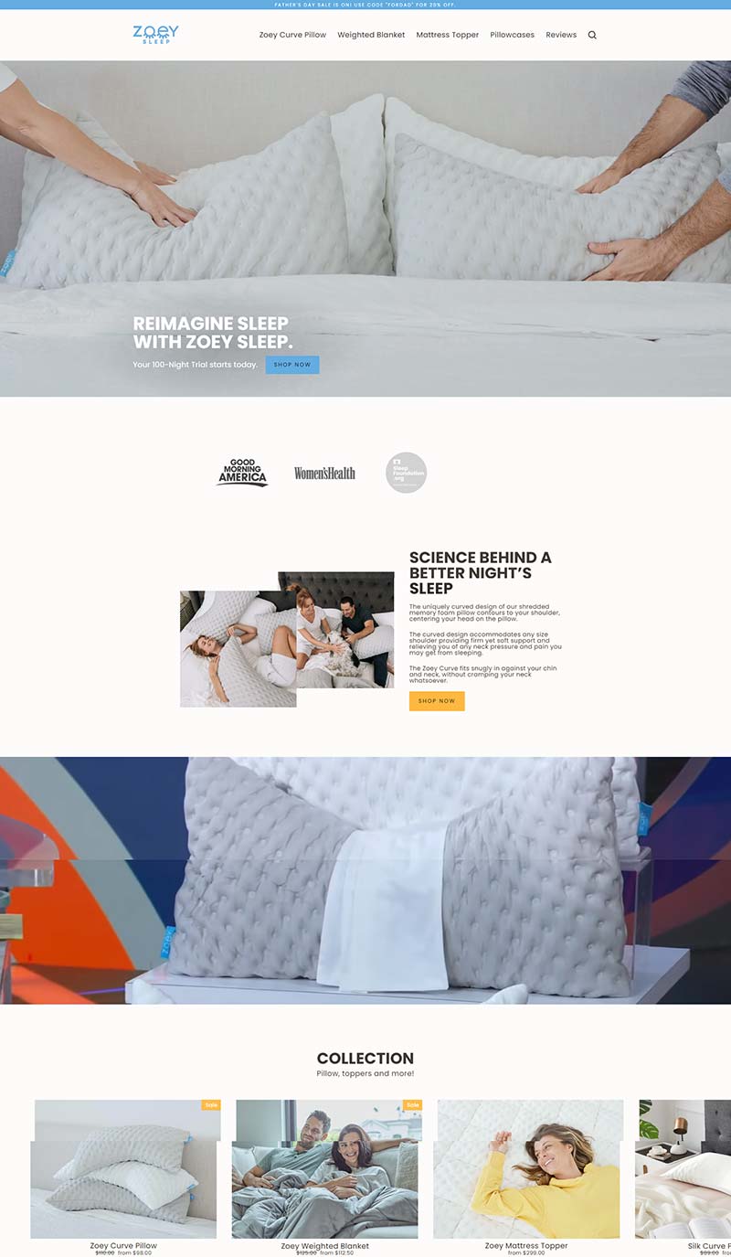 Zoey Sleep 美国功能型睡眠用品购物网站