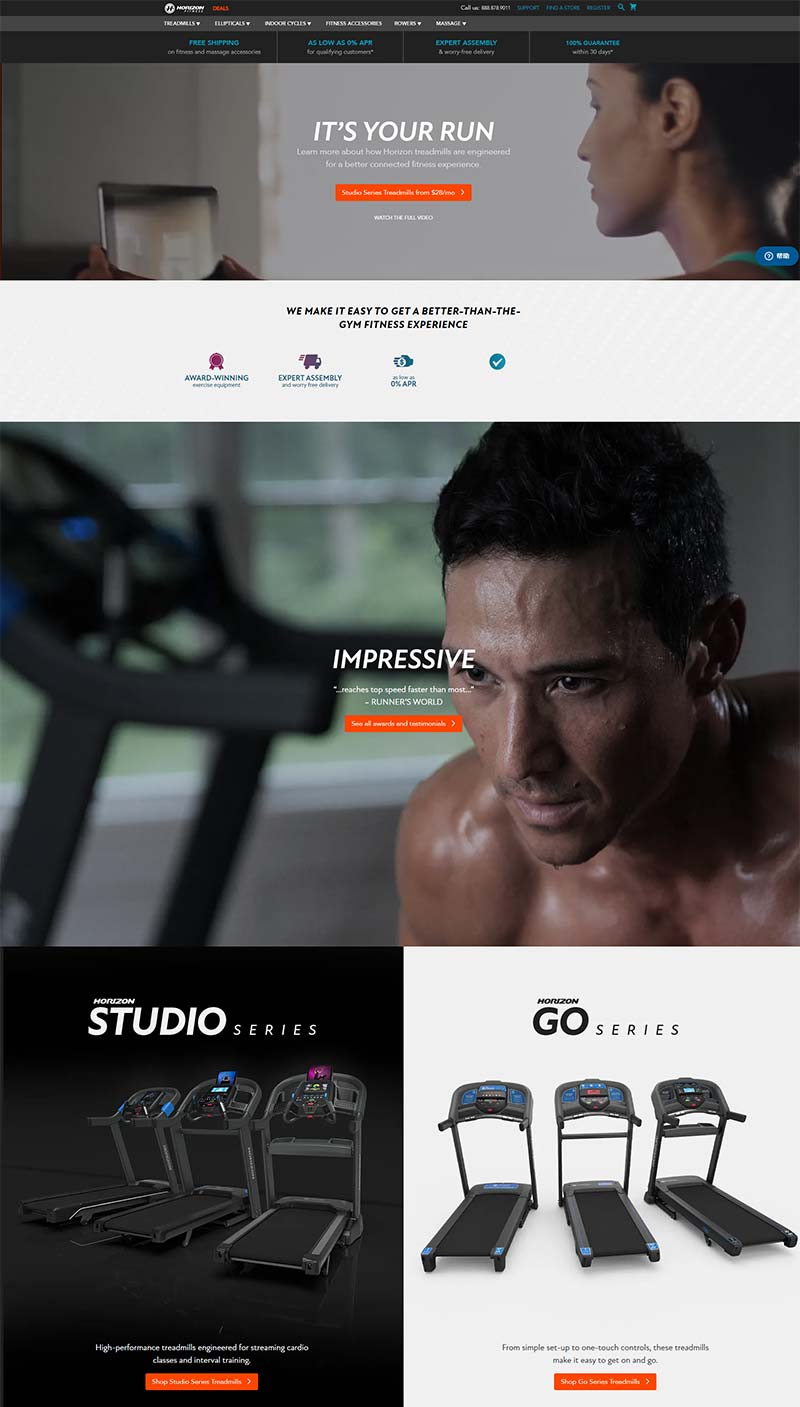 Horizo​​n Fitness 美国家庭健身器材购物网站