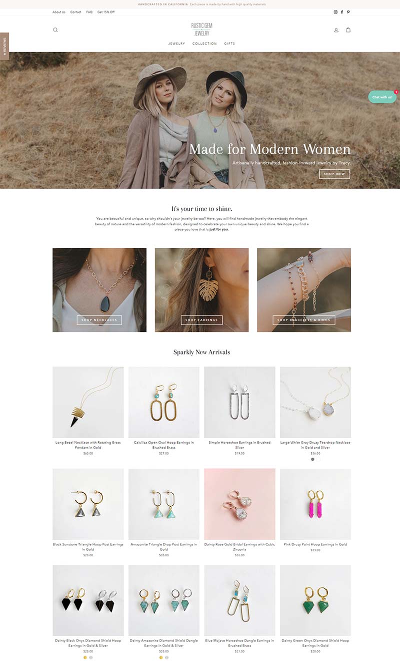 Rustic Gem Jewelry 美国手工珠宝饰品购物网站