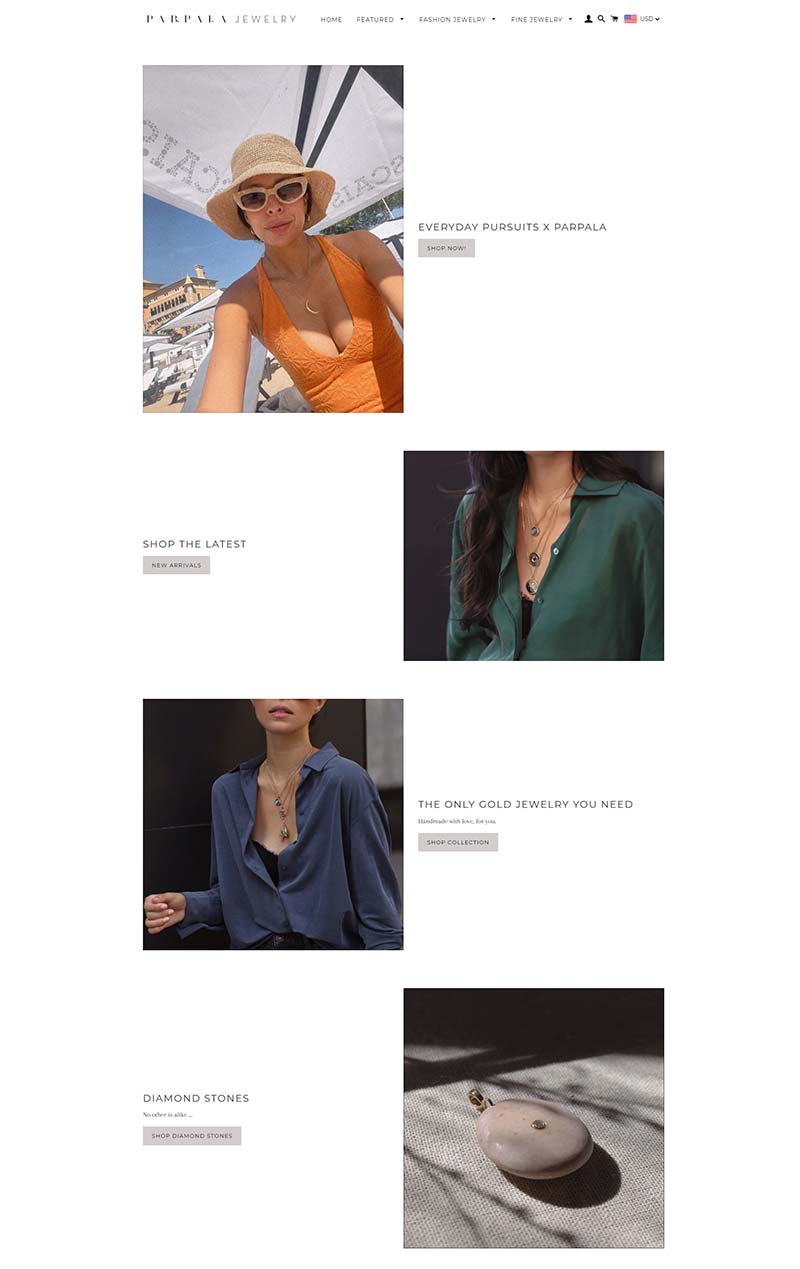 Parpala Jewelry 美国设计师配饰品牌网站