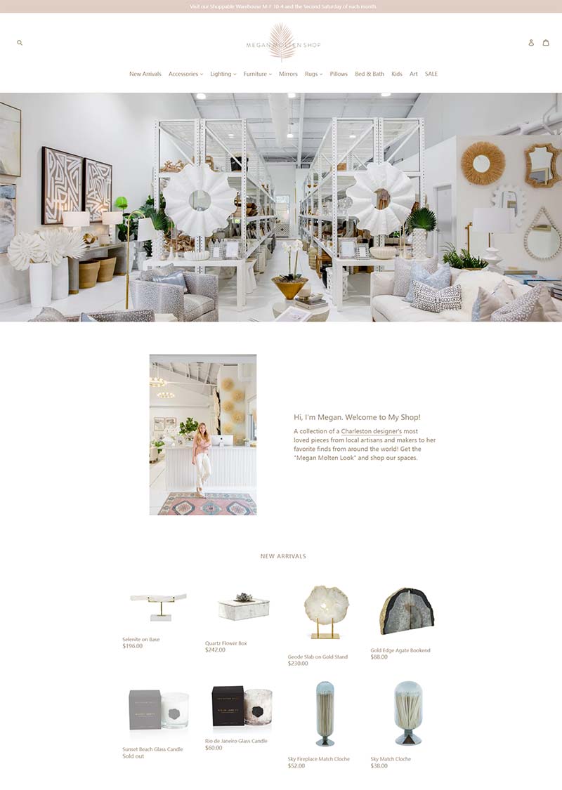 Megan Molten Shop 美国时尚家居品牌网站