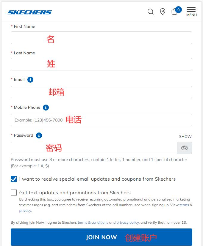 Register account