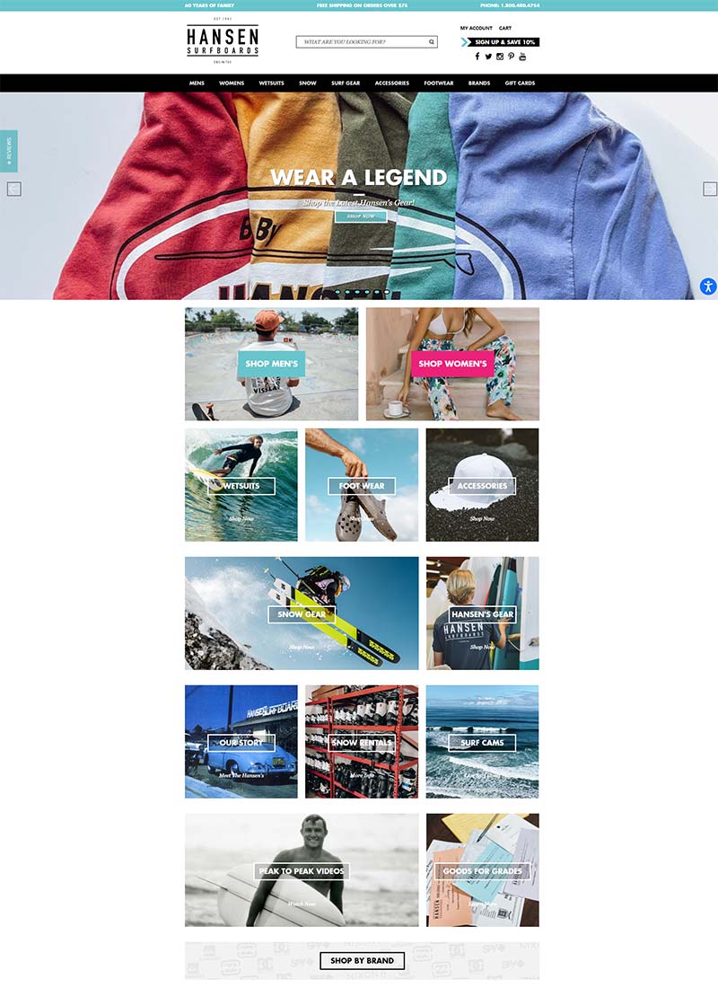 Hansen Surfboards 美国时尚冲浪品牌购物网站