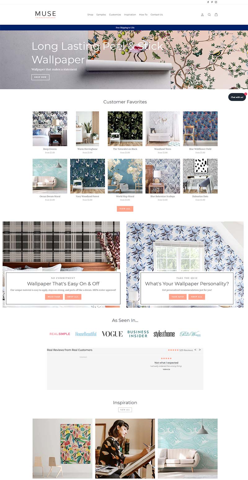 MUSE Wall Studio 美国可移动墙纸购物网站